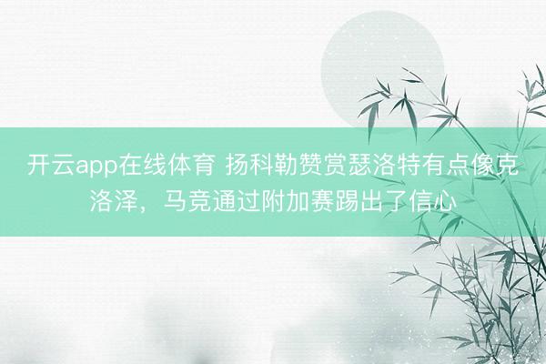 开云app在线体育 扬科勒赞赏瑟洛特有点像克洛泽，马竞通过附加赛踢出了信心
