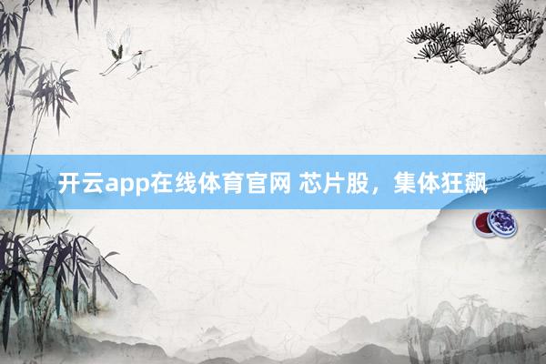 开云app在线体育官网 芯片股，集体狂飙
