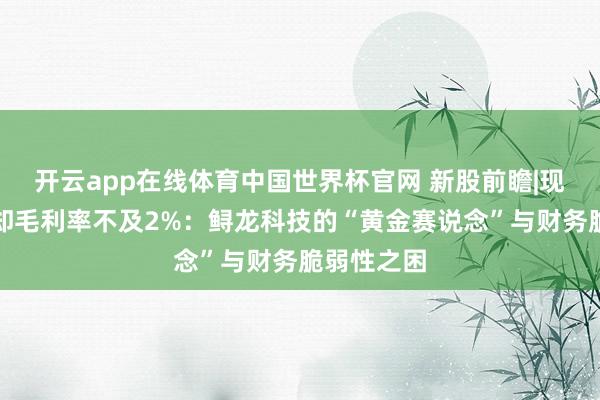 开云app在线体育中国世界杯官网 新股前瞻|现款流苍劲却毛利率不及2%:鲟龙科技的“黄金赛说念”与财务脆弱性之困