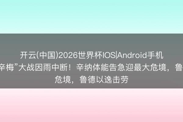 开云(中国)2026世界杯IOS|Android手机app下载 “辛梅”大战因雨中断！辛纳体能告急迎最大危境，鲁德以逸击劳