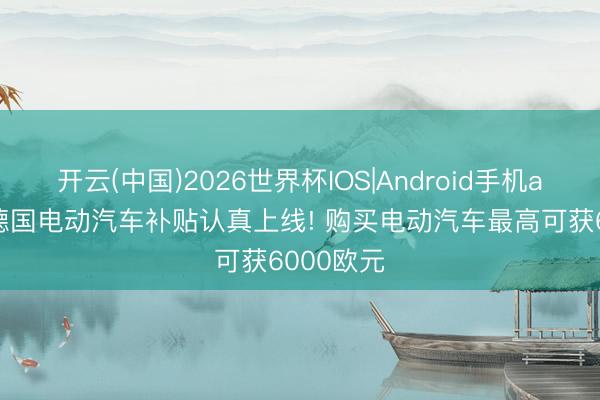 开云(中国)2026世界杯IOS|Android手机app下载 德国电动汽车补贴认真上线! 购买电动汽车最高可获6000欧元