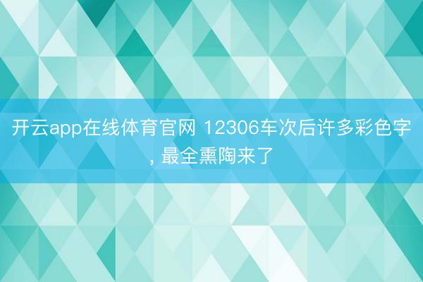 开云app在线体育官网 12306车次后许多彩色字， 最全熏陶来了