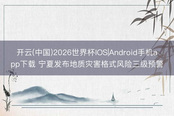 开云(中国)2026世界杯IOS|Android手机app下载 宁夏发布地质灾害格式风险三级预警