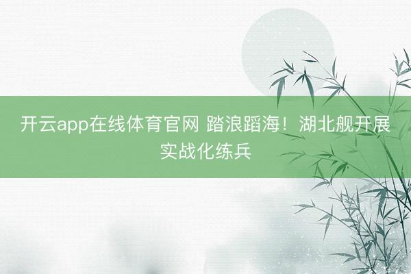 开云app在线体育官网 踏浪蹈海！湖北舰开展实战化练兵