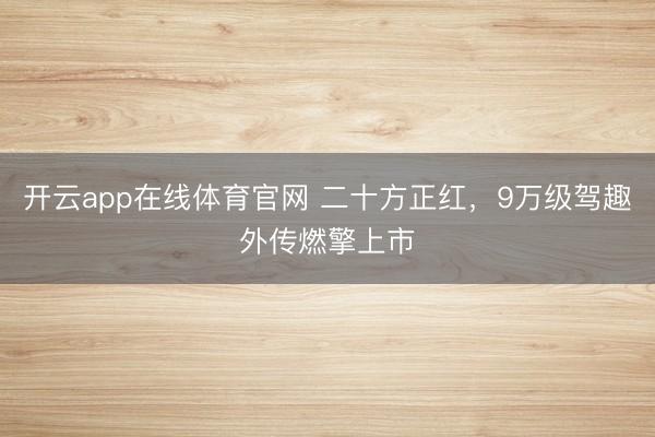 开云app在线体育官网 二十方正红,9万级驾趣外传燃擎上市