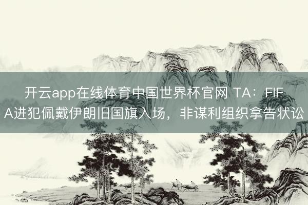 开云app在线体育中国世界杯官网 TA：FIFA进犯佩戴伊朗旧国旗入场，非谋利组织拿告状讼