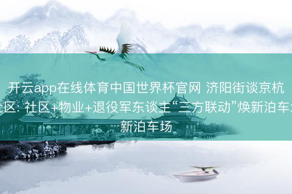 开云app在线体育中国世界杯官网 济阳街谈京杭社区: 社区+物业+退役军东谈主“三方联动”焕新泊车场